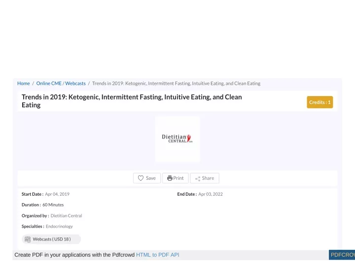 home online cme webcasts trends in 2019 ketogenic