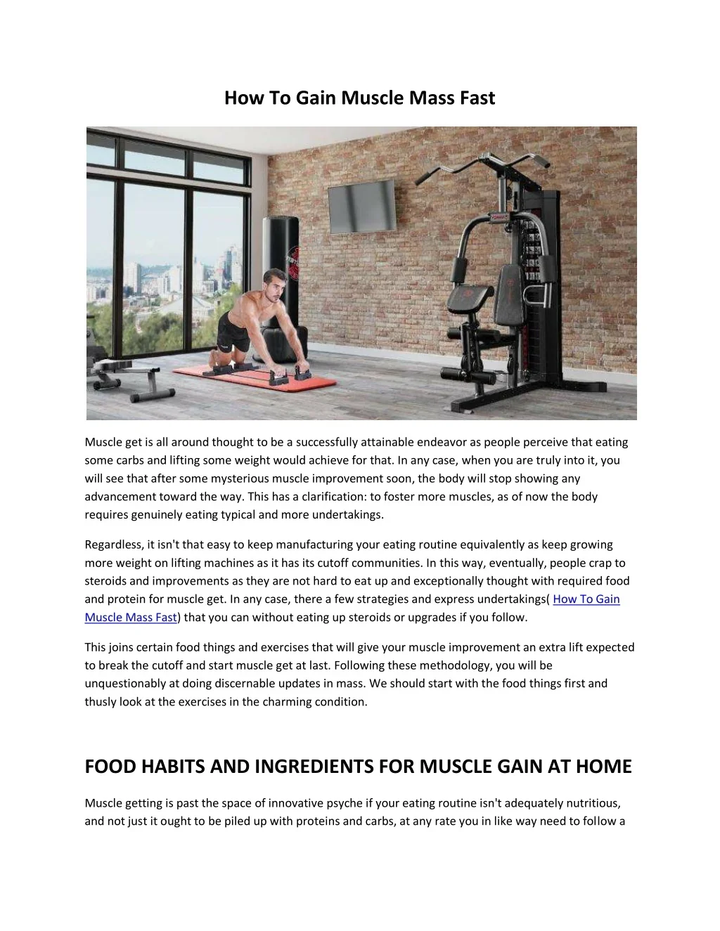 PPT - How To Gain Muscle Mass Fast PowerPoint Presentation, free ...