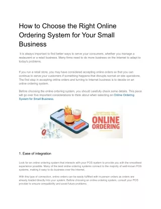 How to Choose the Right Online Ordering System for Your Small Business