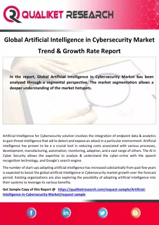 global artificial intelligence in cybersecurity