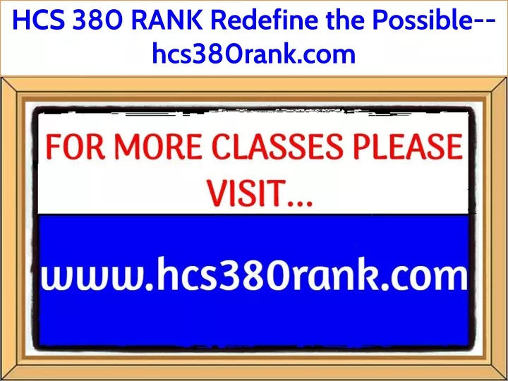 hcs 380 rank redefine the possible hcs380rank com