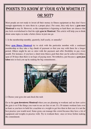 points to know if your gym worth it or not most