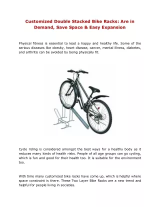 Customized Double Stacked Bike Racks Are in Demand, Save Space & Easy Expansion