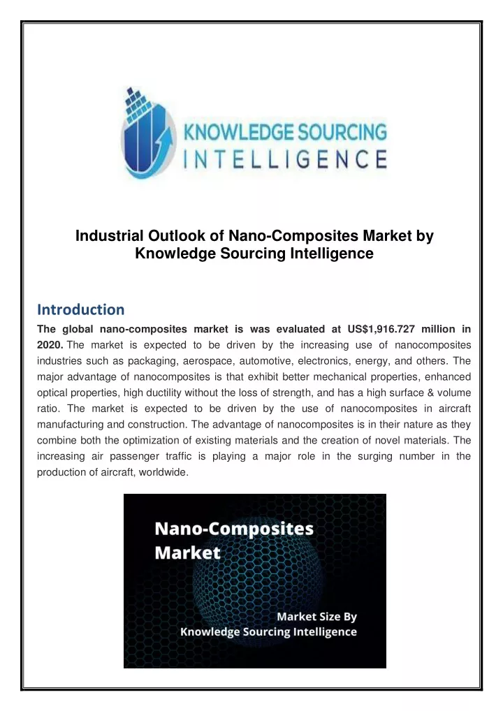 industrial outlook of nano composites market