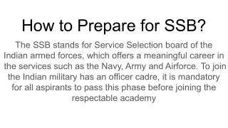 how to prepare for ssb