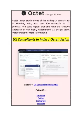 UX Consultants in India  Octet.design