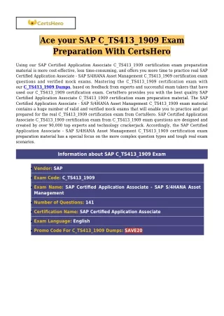 Get Success With Real SAP C_TS413_1909 Exam PDF-[2021]