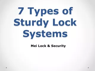 7 Types of Sturdy Lock Systems