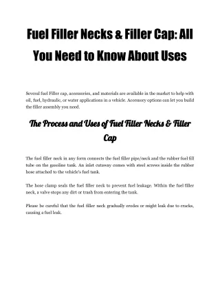 fuel filler necks filler cap all you need to know