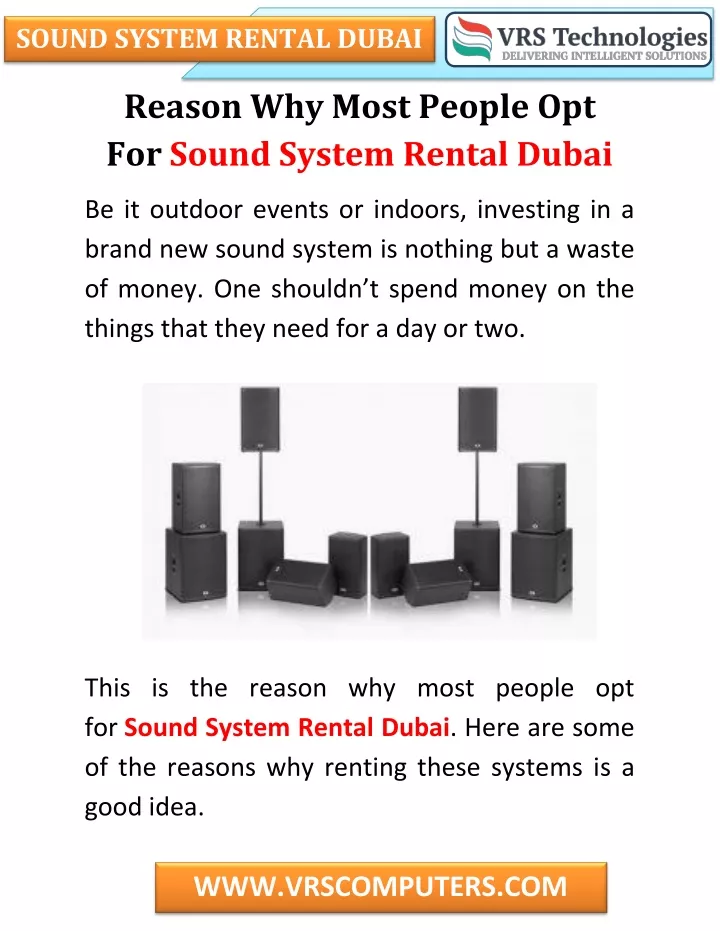 sound system rental dubai