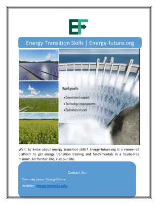 Energy Transition Skills | Energy-future.org