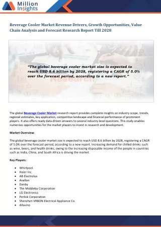beverage cooler market revenue drivers growth
