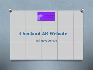 Checkout AR Website - Arinnovations.io