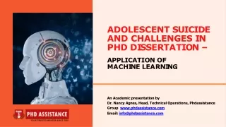 adolescent suicide and challenges in p h d d i ss e r t a t io n