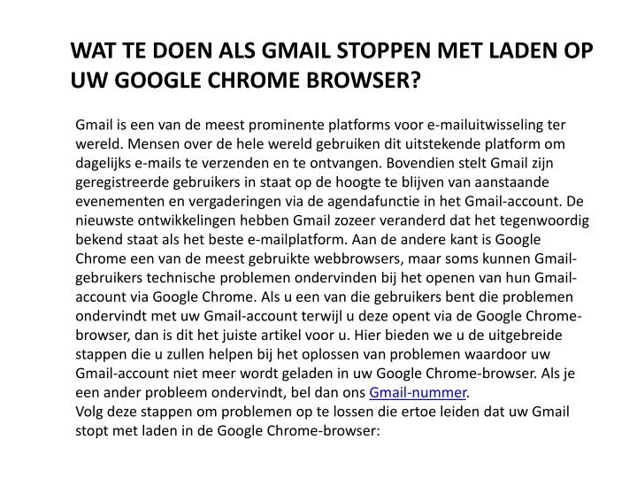 wat te doen als gmail stoppen met laden