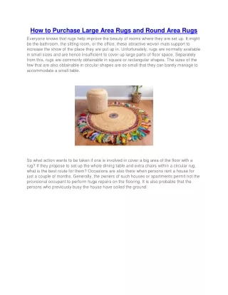 how to purchase large area rugs and round area
