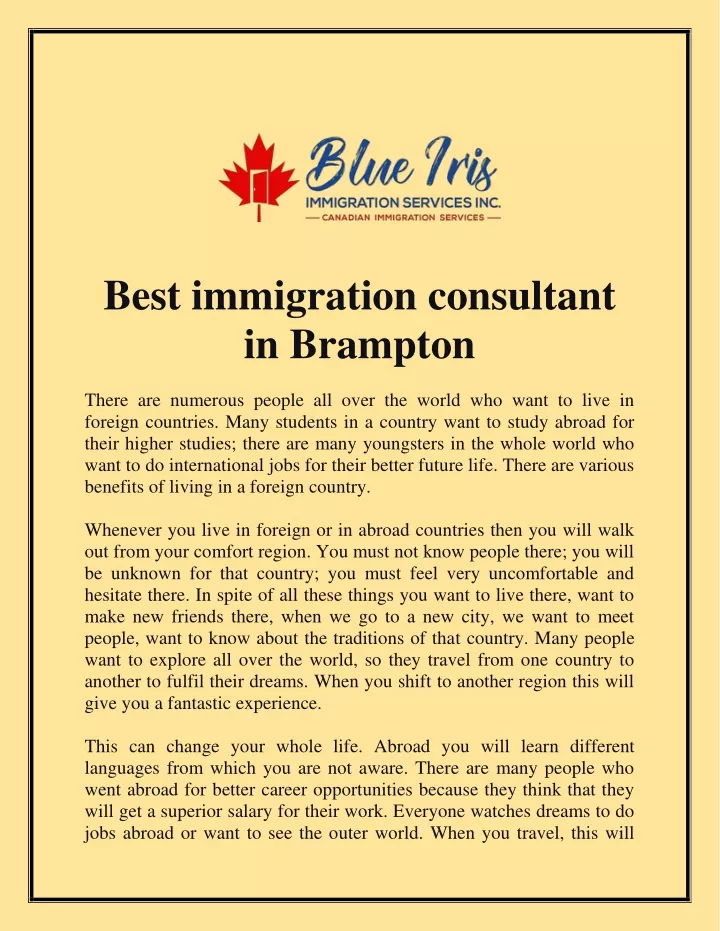 best immigration consultant in brampton