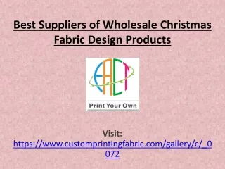Best Suppliers of Wholesale Christmas Fabric Design Products
