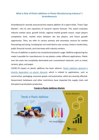 what is role of plastic additives in plastic