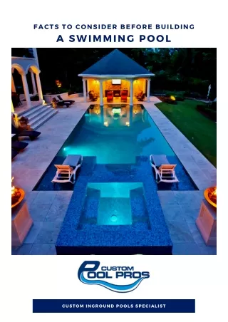 Facts to Consider Before Building a Swimming Pool