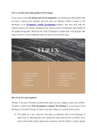 ux vs ui how they help together in web design
