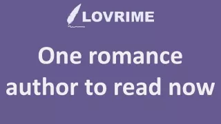 One romance author to read now