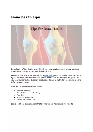 Bone Health Tips