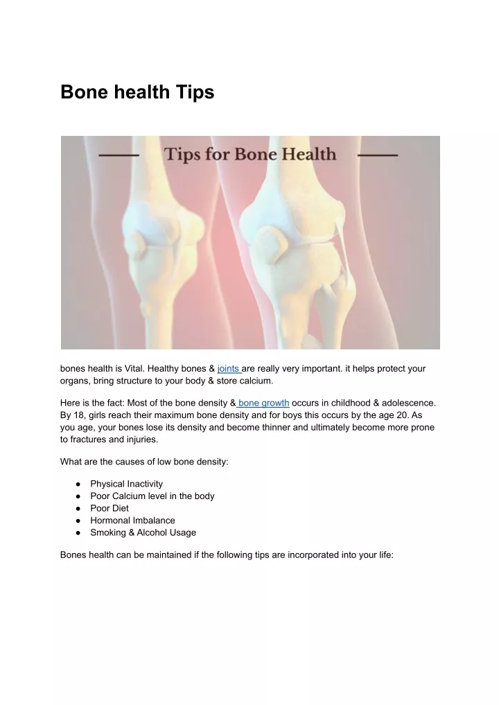 bone health tips