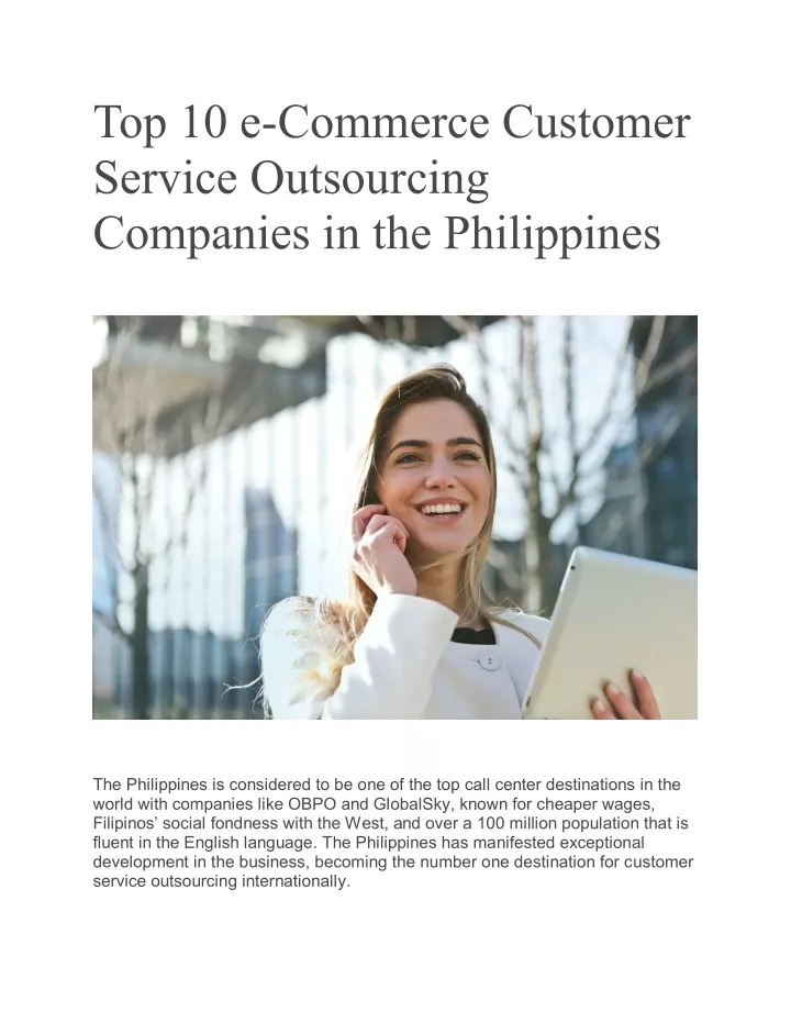 top 10 e commerce customer service outsourcing