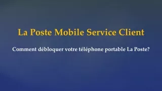 La Poste Mobile Service Client