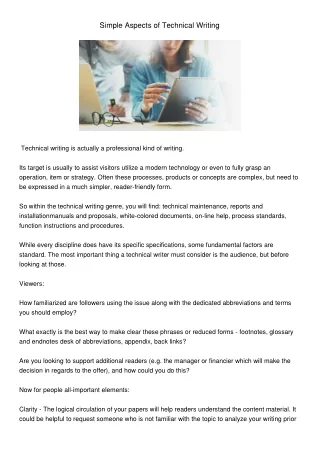 simple aspects of technical writing