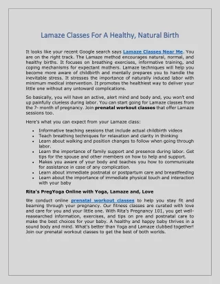 lamaze classes for a healthy natural birt lamaze