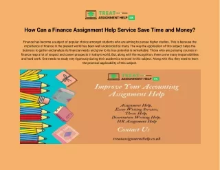 how can a finance assignment help service save
