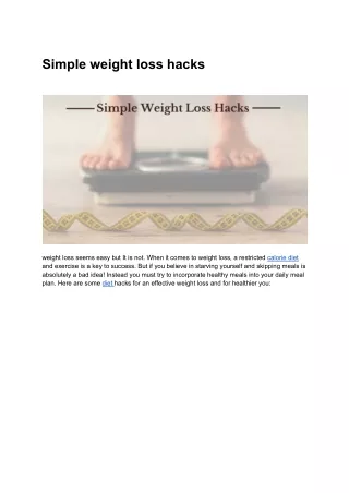 Weight Loss hacks