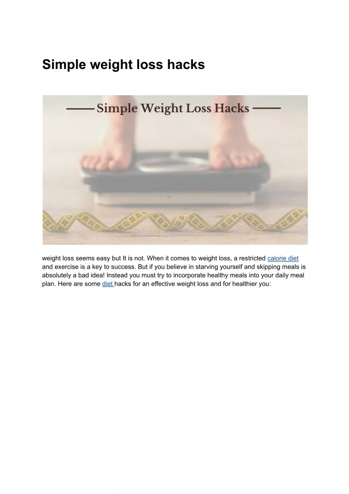 simple weight loss hacks