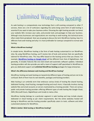 unlimited WordPress hosting