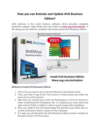 how you can activate and update avg business