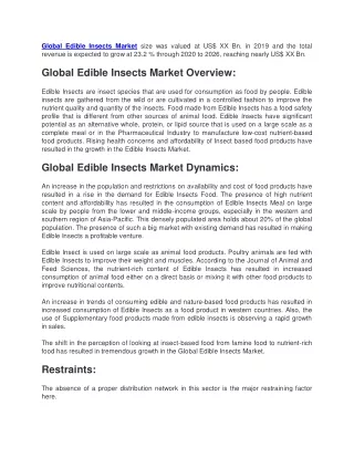 global edible insects market size was valued