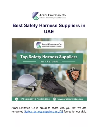 Best Safety Harness Suppliers in UAE