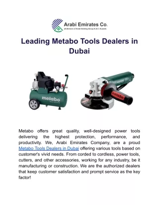 Leading Metabo Tools Dealers in Dubai