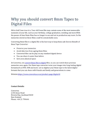 why you should convert 8mm tapes to digital files