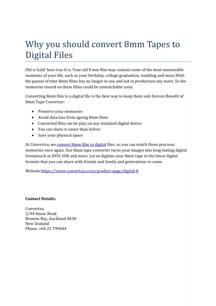 why you should convert 8mm tapes to digital files