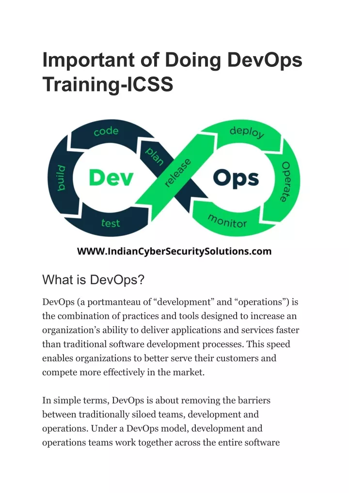 important of doing devops training icss