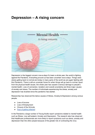 depression a rising concern