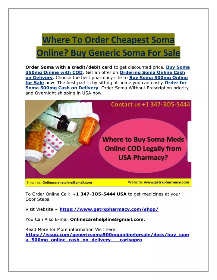 where to order cheapest soma online buy generic