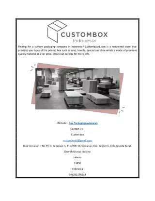 finding for a custom packaging company