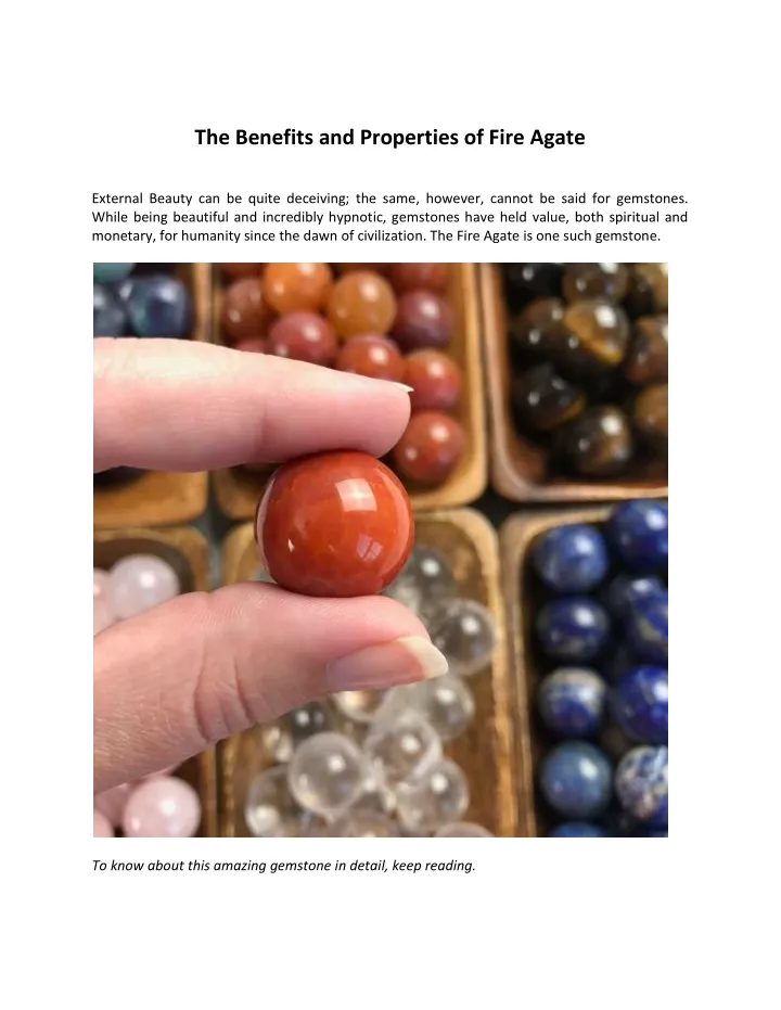 the benefits and properties of fire agate