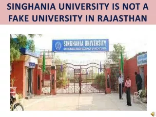 singhania university is not a fake university