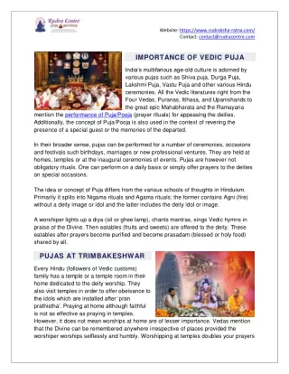 Importance of vedic puja and It's Benefits