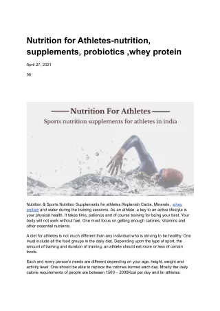 Nutrition for Sport Athelete
